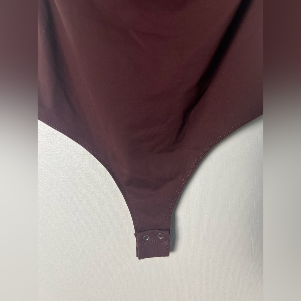 DYNAMITE Womens Square Neck Tank Bodysuit Bitter Chocolate XS Slim Fit - Picture 5 of 16